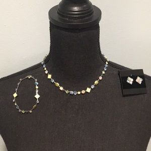 Lia Sophia Silver Jewel and Stone Jewelry Set